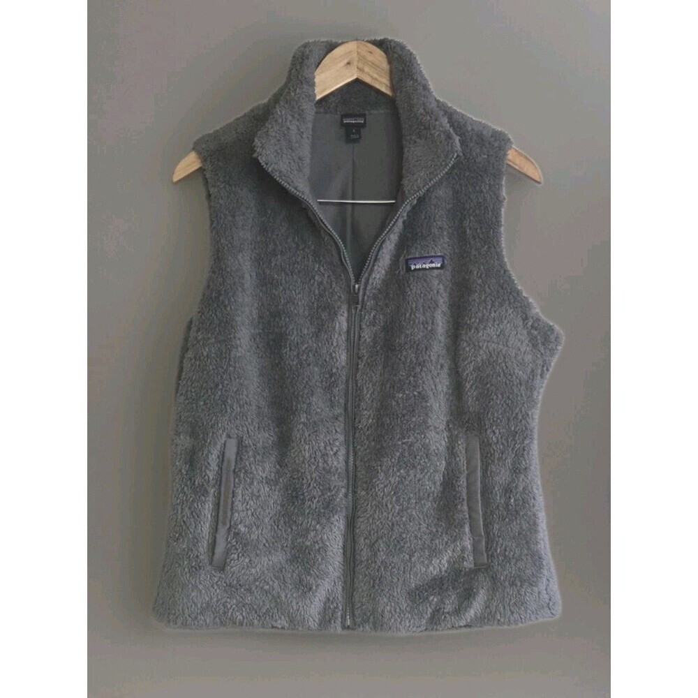 Patagonia Los Gatos Fleece Vest  Grey High Pile Sherpa Full Zip  Large Pockets